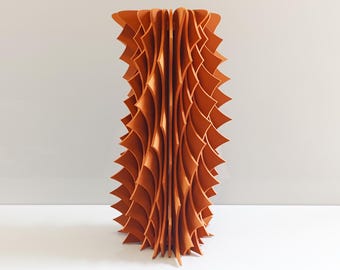 Handcrafted Wooden Sculptural Vase: Modern Geometric Home Decor