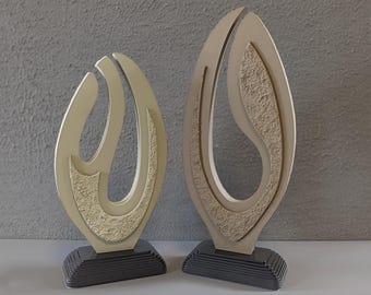 Handcrafted Geometric Wooden Sculptures – Modern Abstract Art Pieces, Natural Wood Decor, Unique Home Accents