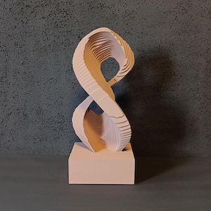 Geometric Wooden Sculpture – Handmade Abstract Decor for Modern Interiors