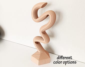 Modern Abstract Wood Sculpture: Parametric Wall Art Decor
