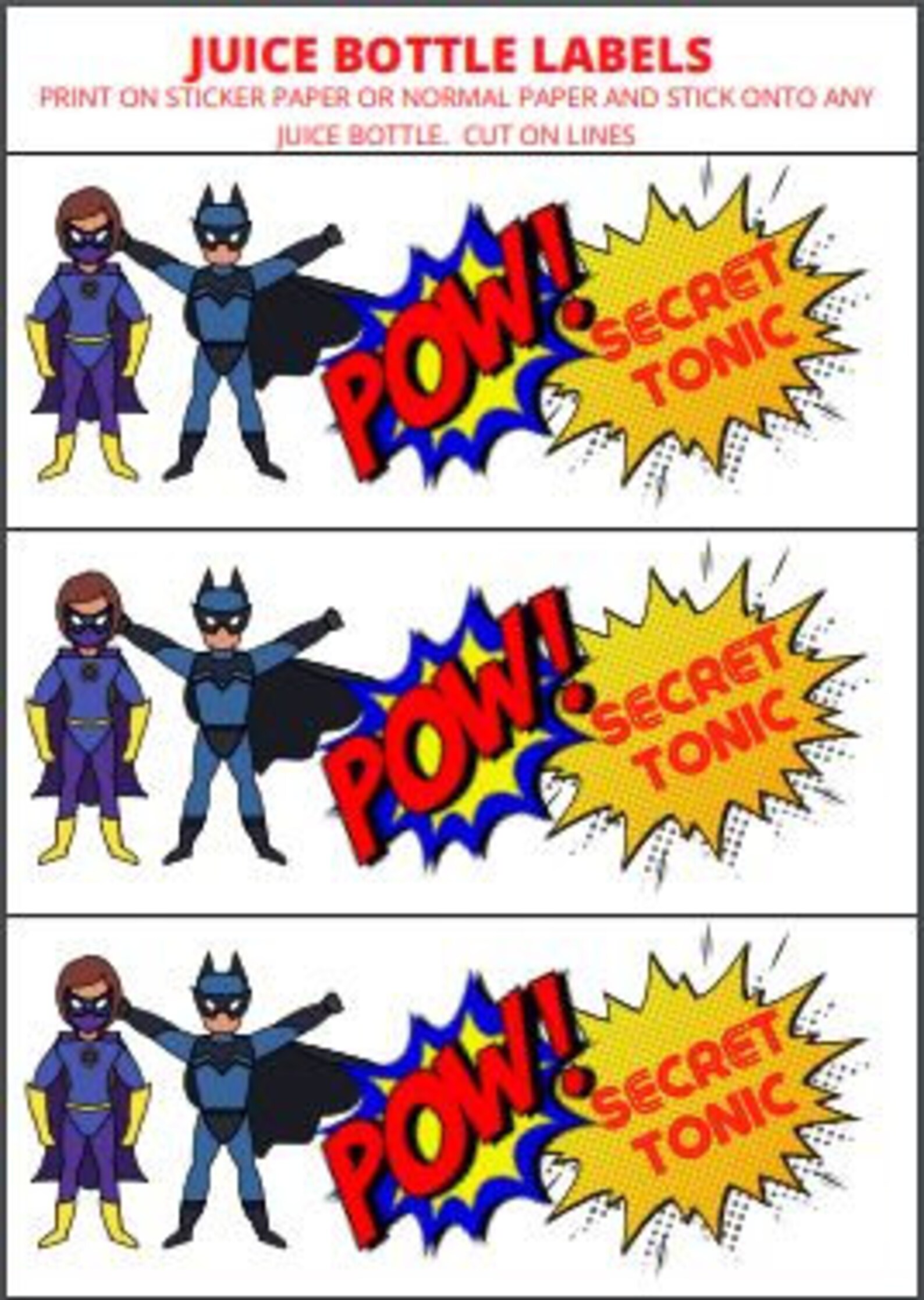 Super Hero Party Printable Bundle Instant Download - Etsy