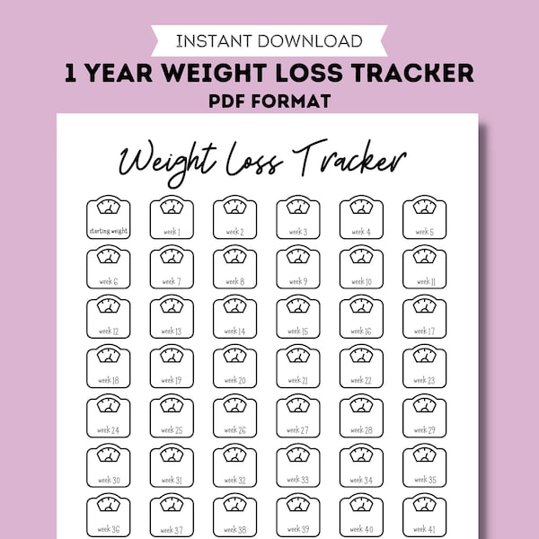 Weight Loss Tracker Etsy