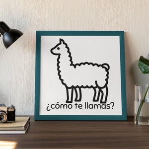 Cómo te llamas - SVG and PNG, What is your name, Spanish, Llamas, Digital Download, Instant Download
