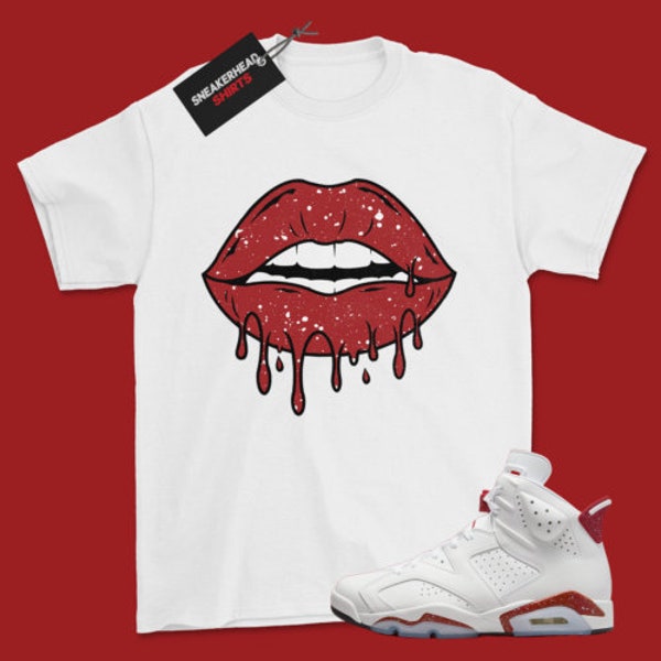 Chemise assortie Jordan 6 Retro Rouge Oreo 2022 CT8529-162 Sneaker Tee Lips assorti