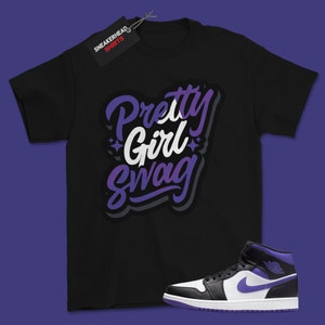 Swag, Jordan 1 Mid Court Purple White Black 554724-095 Matching