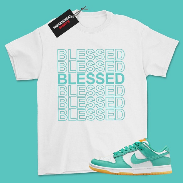 Bienheureux, Dunk Low Teal Zeal Turquoise DV2190-100 Chemise Sneaker Assortie