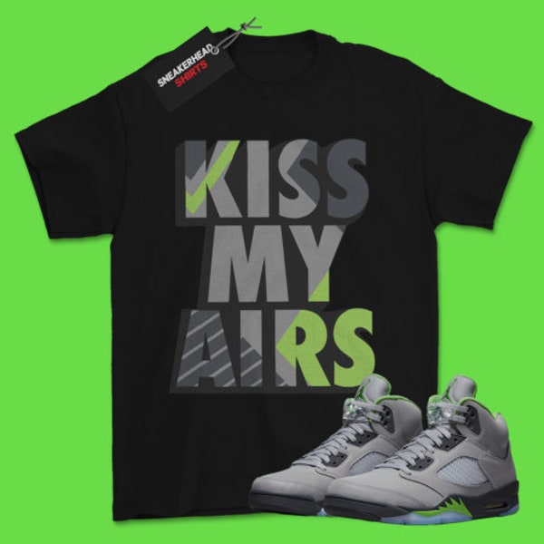 Shirt for Jordan 5 Retro Green Bean 2022 DM9014-003 Matching Sneaker Tee Kiss