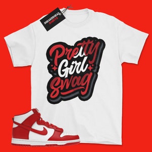 Shirt for Dunk High Championship White Red DD1399-106 Matching Sneaker Tee Swag