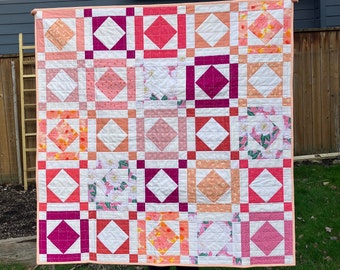 Pink Patchwork Handmade Baby Quilt