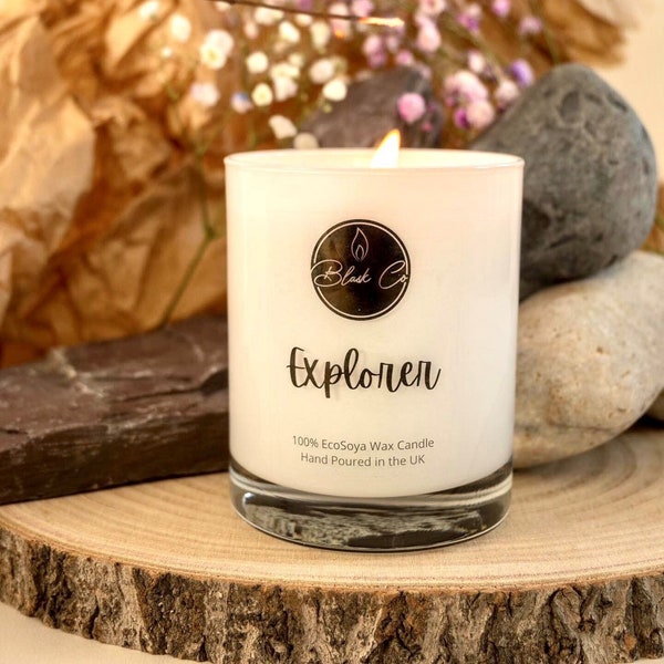 Explorer Montblanc inspired scented EcoSoya candle, gift boxed, Gift for him