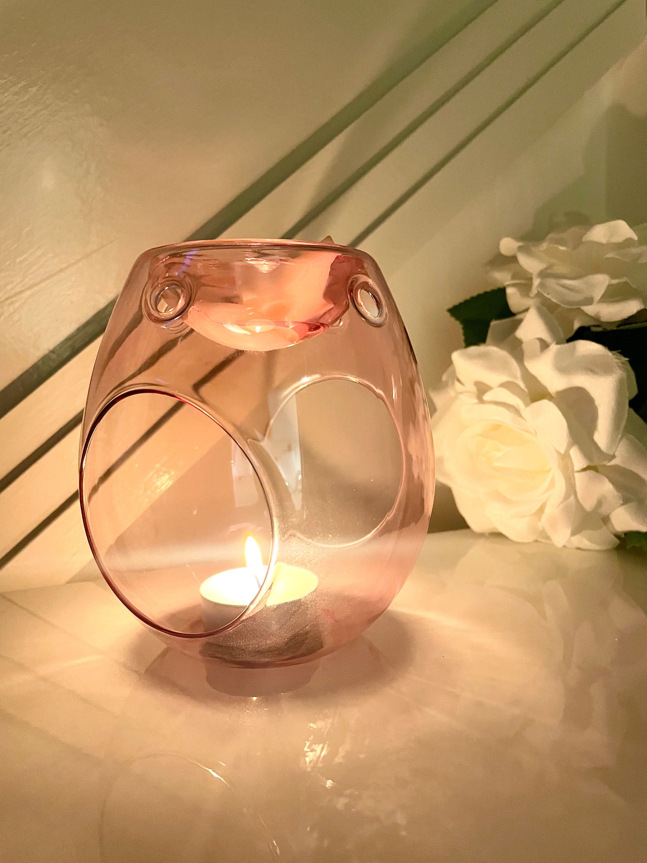 Pink Glass Wax Melt Burner - Home Decor