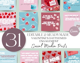 Modèles de réseaux sociaux pour la Saint-Valentin : messages de fiançailles Canva (PDF)