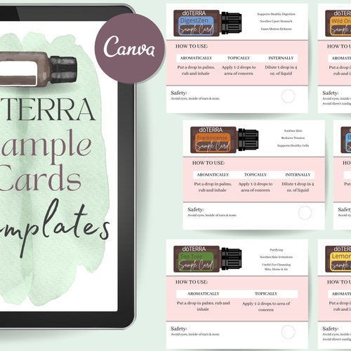 Essential Oil Sample Cards Printable Doterra Oil Sample Etsy