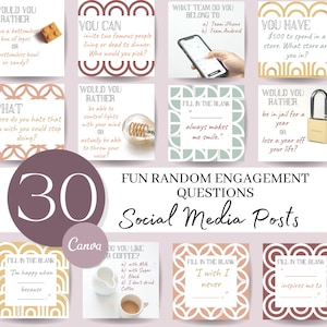 Engagement Social Media Posts: Question Templates for Canva (Digital Download)