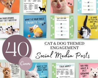 Articles pour animaux de compagnie sur les réseaux sociaux : modèles de fiançailles pour chiens et chats (Canva)