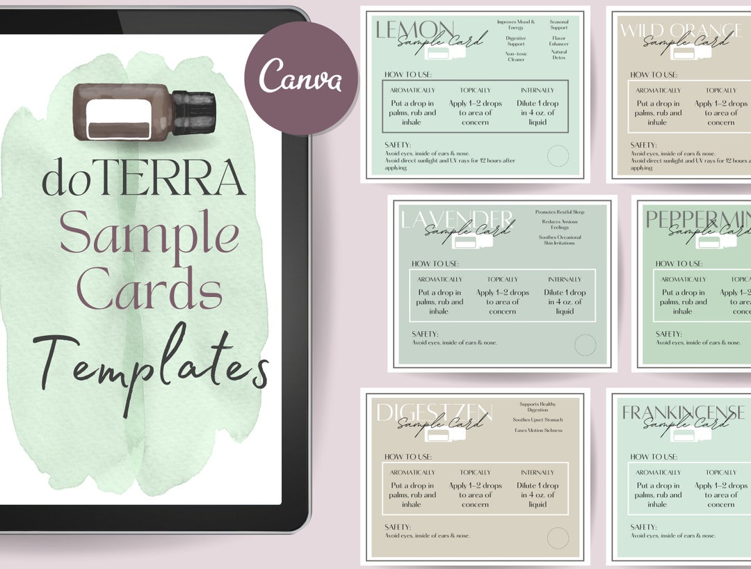 Doterra Printable Sample Cards Doterra Editable Oil Sample - Etsy