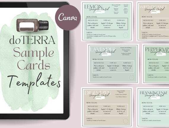 Doterra Printable Sample Cards Doterra Editable Oil Sample - Etsy UK