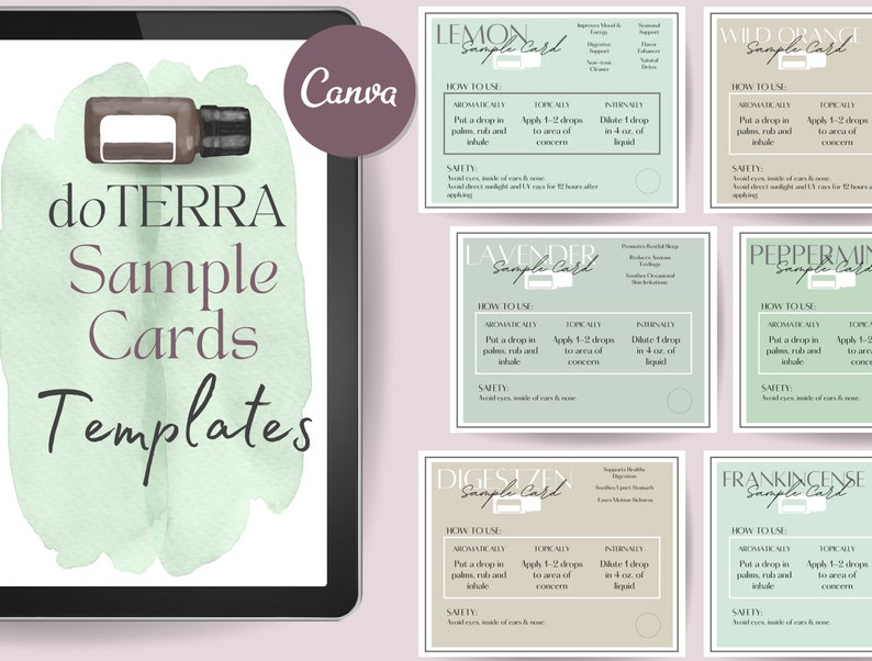 DoTERRA Printable Sample Cards doTERRA Editable Oil Sample - Etsy Schweiz