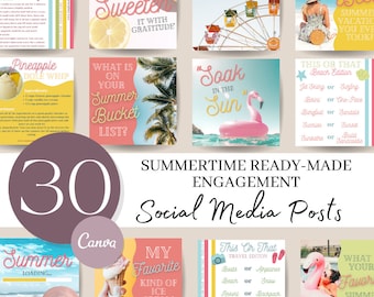 Summer Social Media Posts: Canva Templates (PDF)
