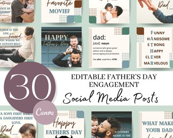 Father's Day Social Media Posts: Canva Templates (Digital Download)