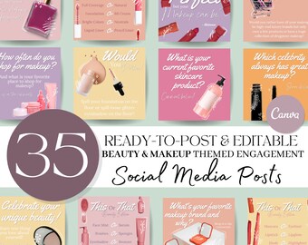 Publications beauté sur les réseaux sociaux : modèles de fiançailles pour Canva