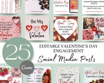 Modèles de réseaux sociaux fiançailles pour la Saint-Valentin (Canva)