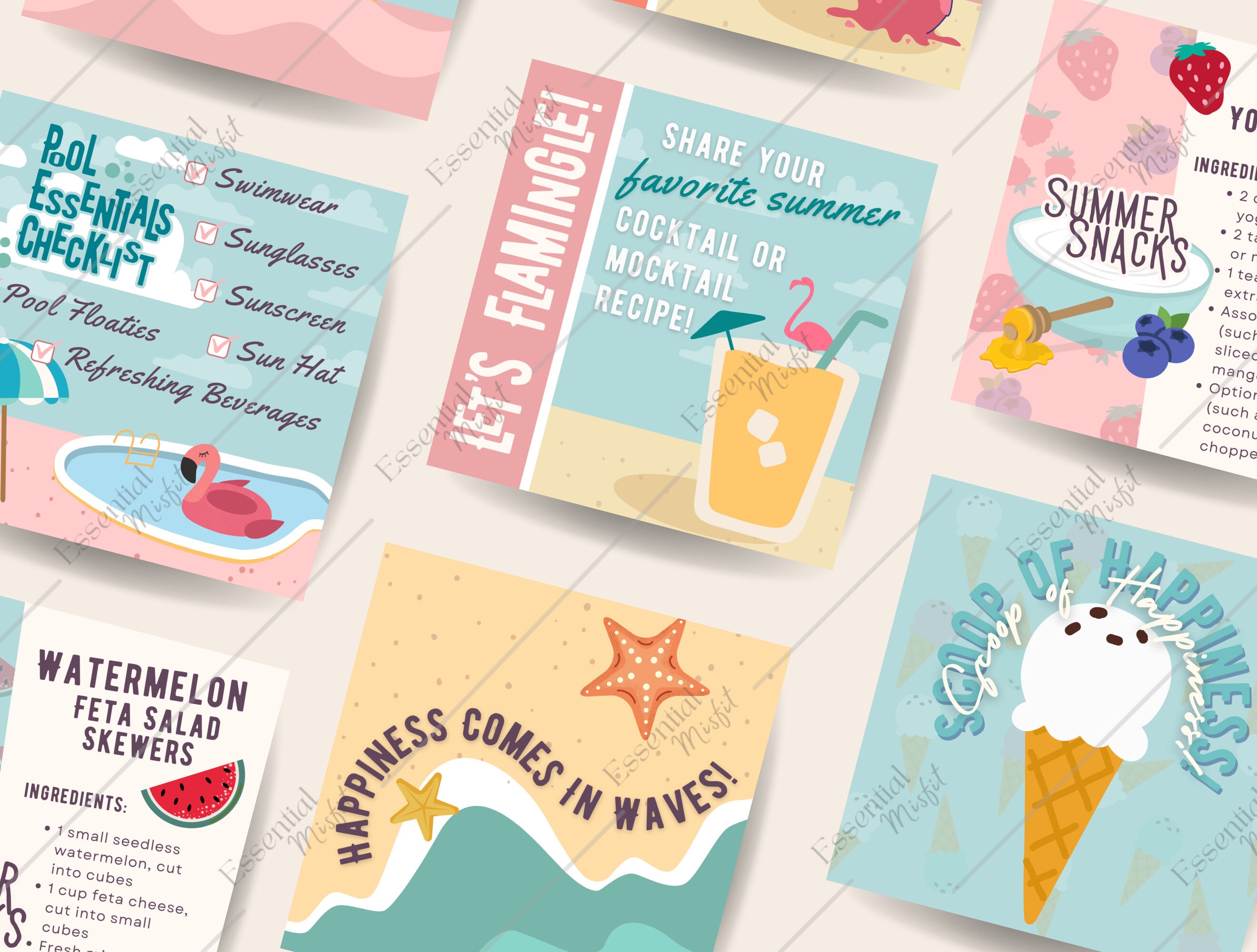Beach Social Media Posts: Summer Engagement Templates (canva, 36) - Etsy