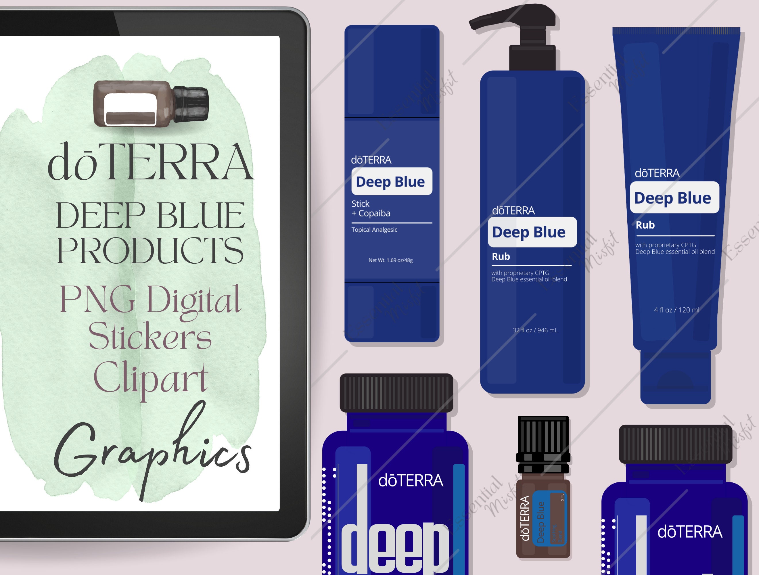 Do Terra Deep Blue Doterra Deep Blue Doterra Stickers Doterra Digital Stickers - Etsy UK