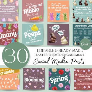 Easter Social Media Template, Spring Social Media Posts, Ready Made Social Media Engagement Posts, Easter Instagram Facebook Posts, Easter,