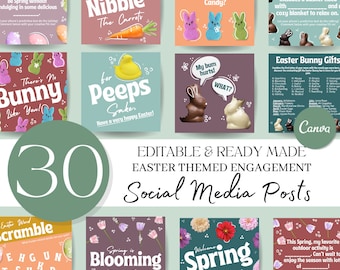 Modèles de Pâques pour les réseaux sociaux : publications sur les fiançailles du printemps (Canva)
