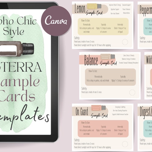 Essential Oil Sample Cards Printable Doterra Oil Sample Etsy