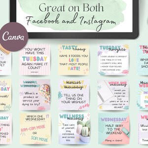 Days of the Week Engagement Posts, Social Media Posts, Engagement Posts ...
