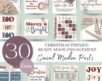 Christmas Engagement Social Media Posts: Interactive Templates (Canva)