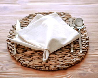 Set of Cotton Cloth Napkins Linen, Boho Table Decor, Dining Table Linen, Cotton Napkins Set, Table Decoration Pure Cotton Napkins Plain