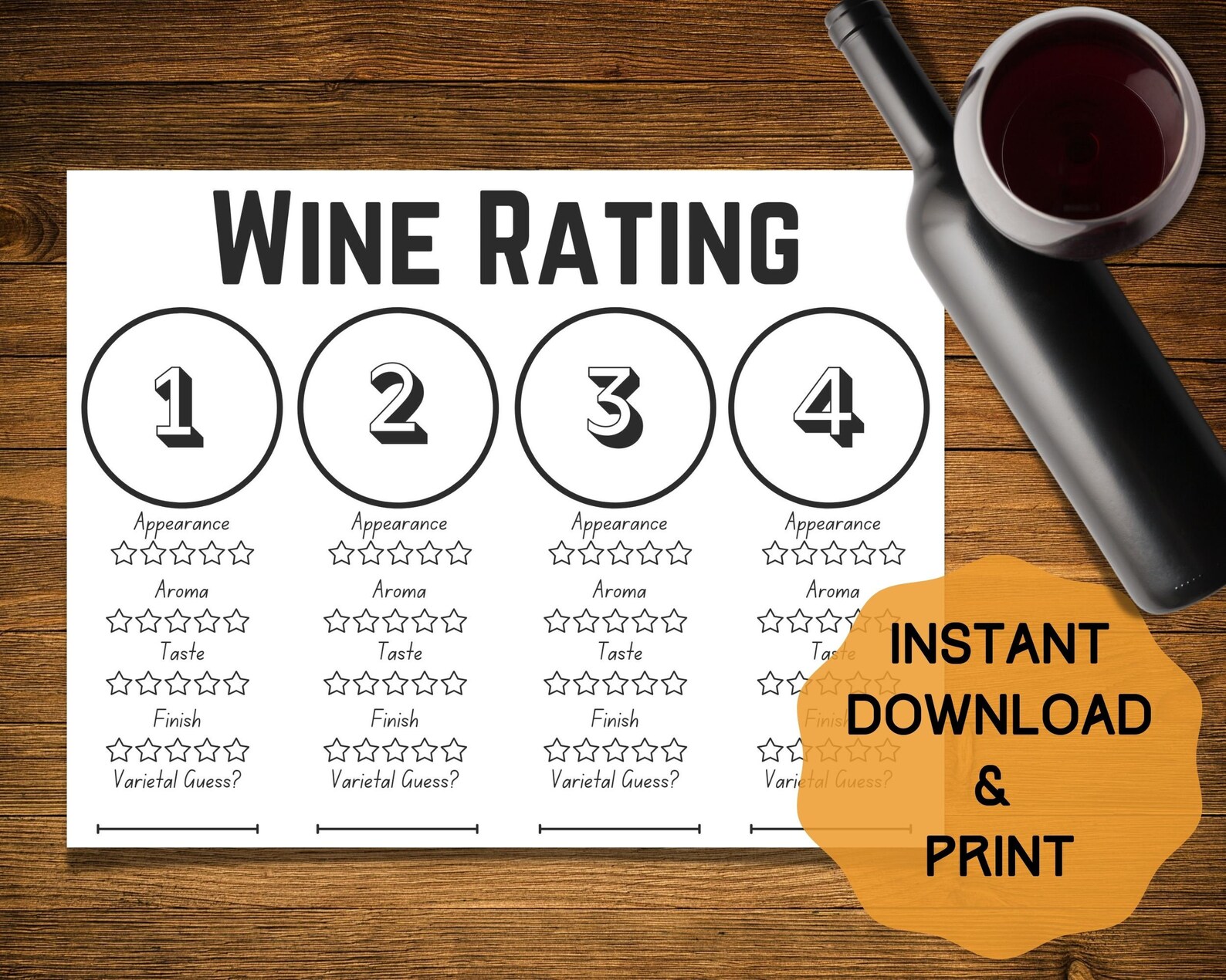 Blind Wine Taste Test Wine Tasting Rating Card Wine Tasting Rank Blind Wine Taste Test Wine Tasting Rating Card Wine Tasting Rank