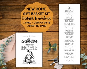 New Home Gift Basket Ideas, New Home Card DIY Kit, Housewarming Gift Kit, Housewarming Gift Basket, Printable Gift Tags, INSTANT DOWNLOAD