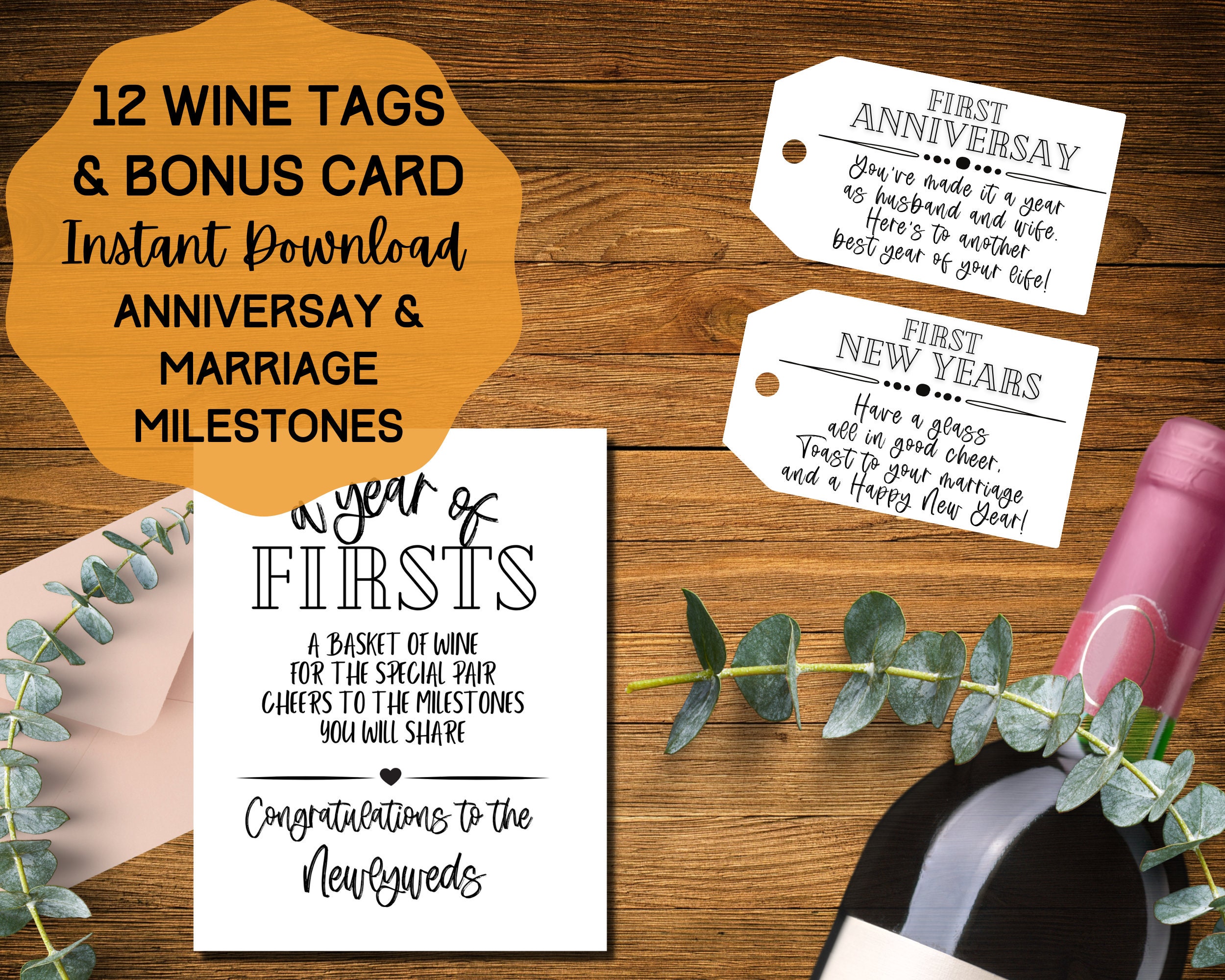 Milestone Wine Tags - Etsy