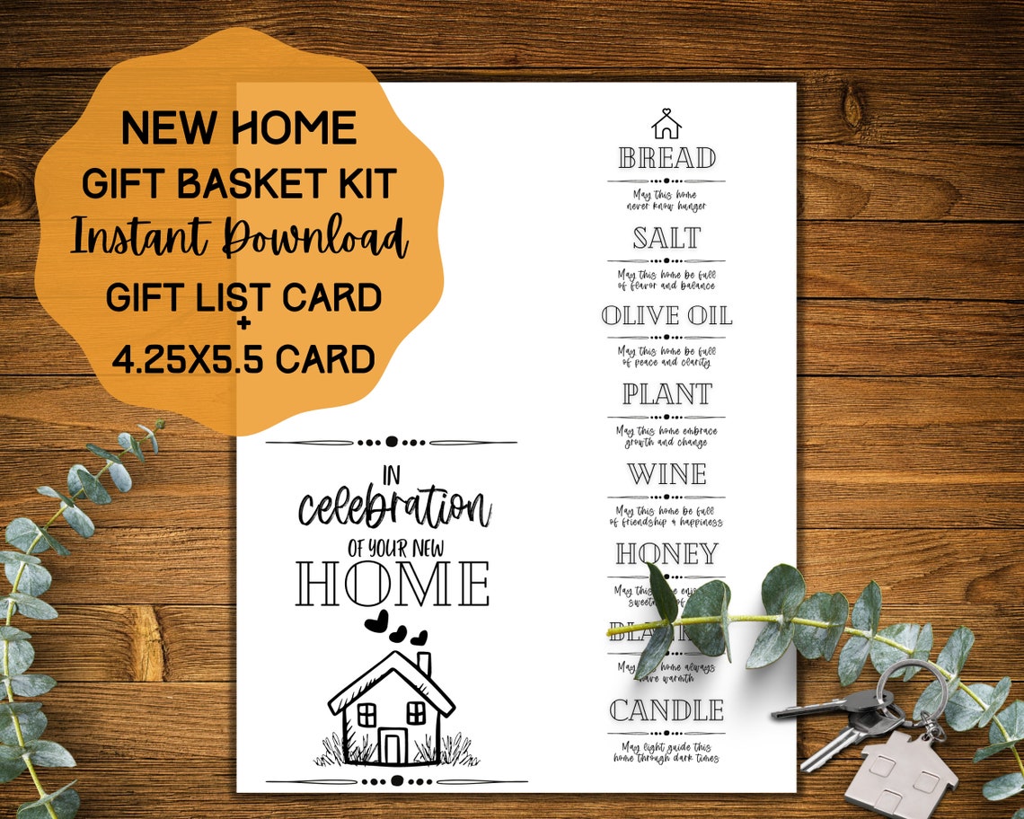 New Home Gift Basket Ideas, New Home Card DIY Kit, Housewarming Gift