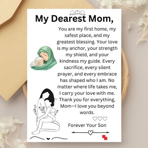Biglietti stampabili per la festa della mamma. Regalo per la mamma dal figlio. Biglietto con messaggio di compleanno per la mamma. Regali per la mamma. Biglietto per la migliore mamma. Regali dal figlio alla mamma.