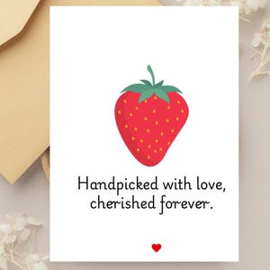 Handpicked with Love Card – Cherished Forever – Romantic Foldable Greeting Card – Anniversary, Birthday, Valentine’s Day,Sweet Gift for Her
