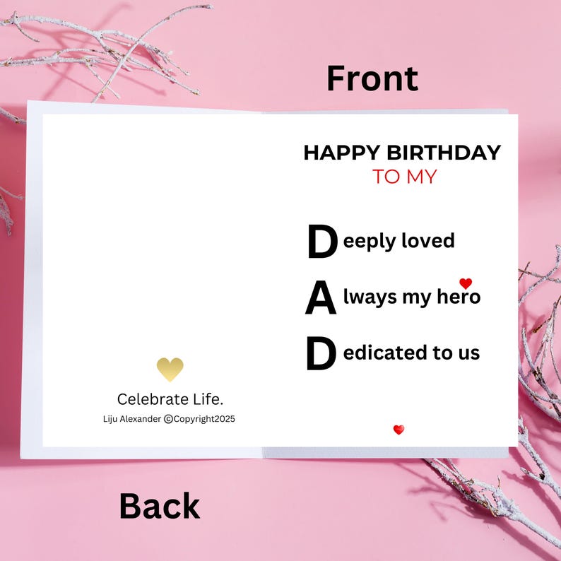 Dad Birthday Card Instant Download | Printable | Ha…