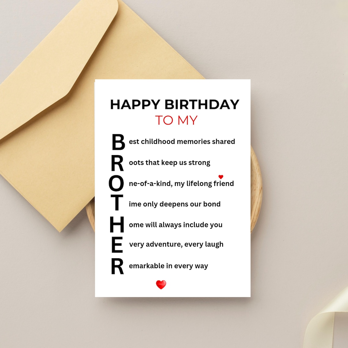 Brother Birthday Card Instant Download | Printable | Happy Birthday to ...
