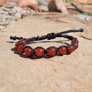 Carnelian Hemp Bracelet | Adjustable