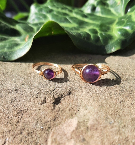 Amethyst Mommy and Me Matching Ring Set Mother s Day Mother and Daughter Rings Mini Me Etsy