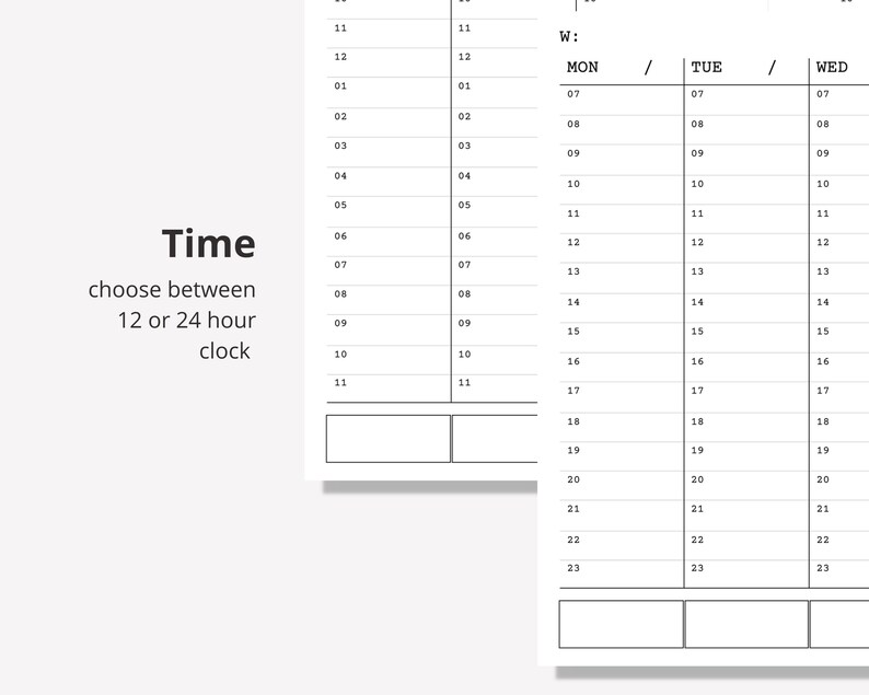 Hourly Layout Weekly Planner Printable Daily Notes A4 & Etsy