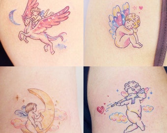 Cat angel sisters tattoo   Angel tattoo Beautiful angel tattoos Tattoos