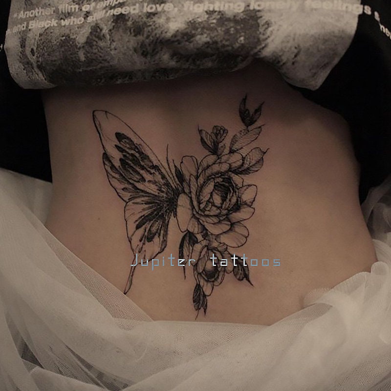 Vintage Flower and Butterfly Temporary Tattoo Retro Fake - Etsy Vintage Flower and Butterfly Temporary Tattoo Retro Fake - Etsy