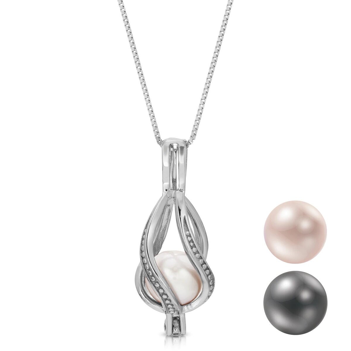 Silver-plated Love Oyster Pearl Cage Necklace kit, English text