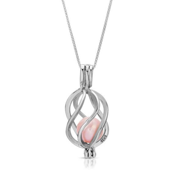Sterling silver sale pearl cage