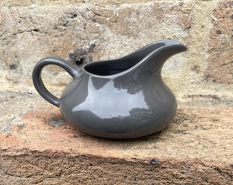 Vintage Myott Charcoal Grey Milk Jug Creamer - Staffordshire England 1960s